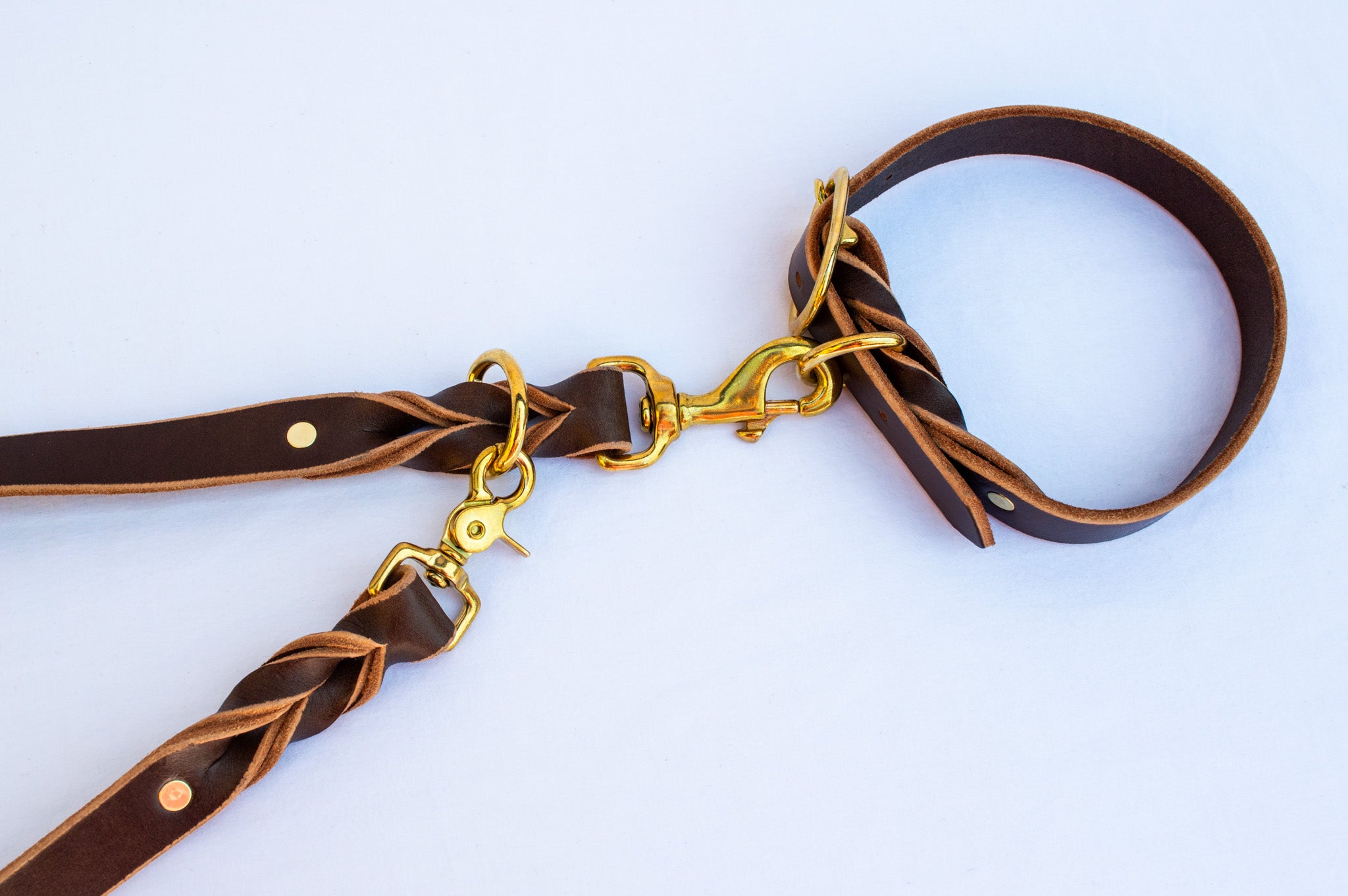 Braided Leather Collar ~ Brown