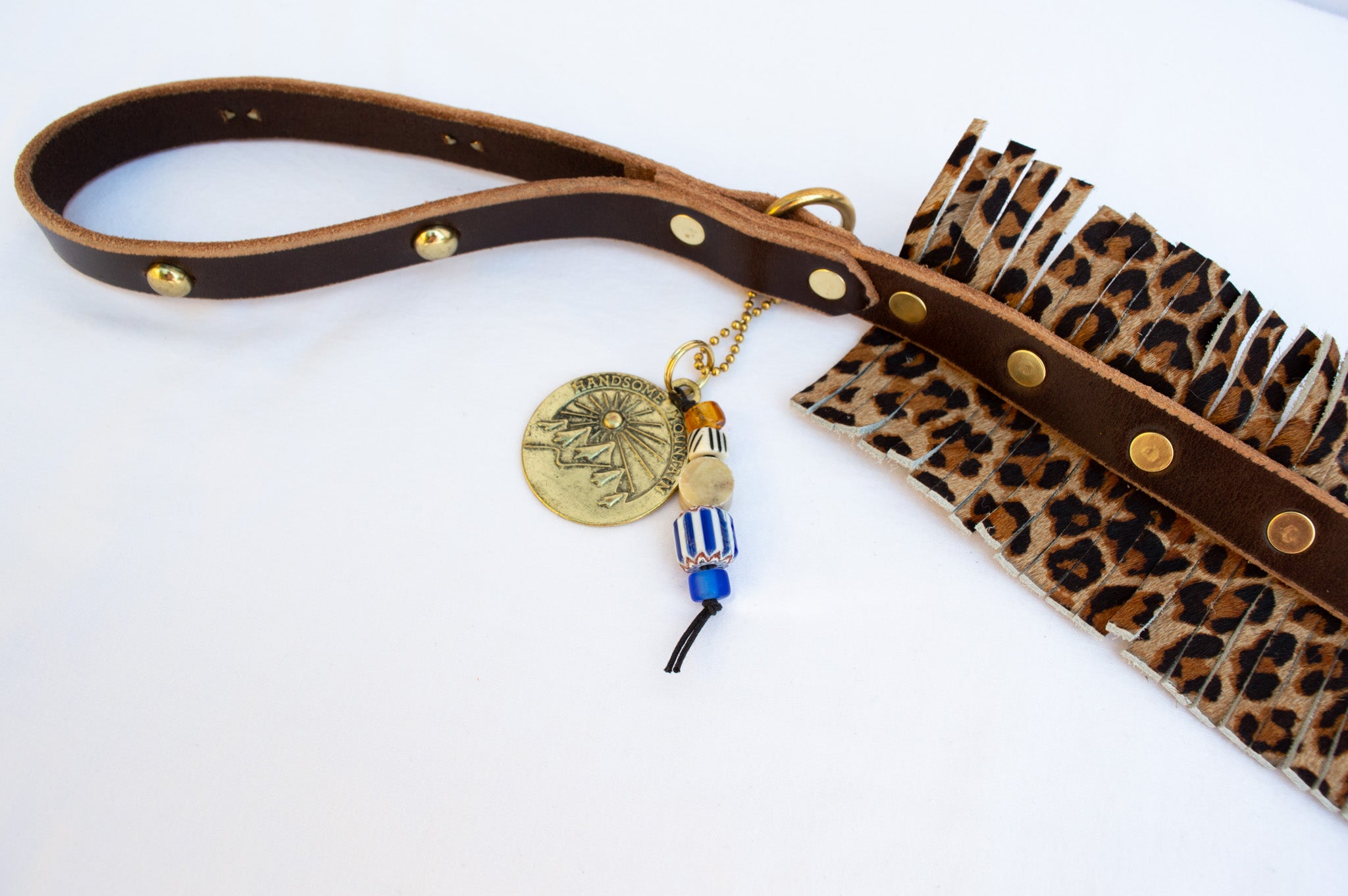 Leopard Fringe Leash & Collar Set