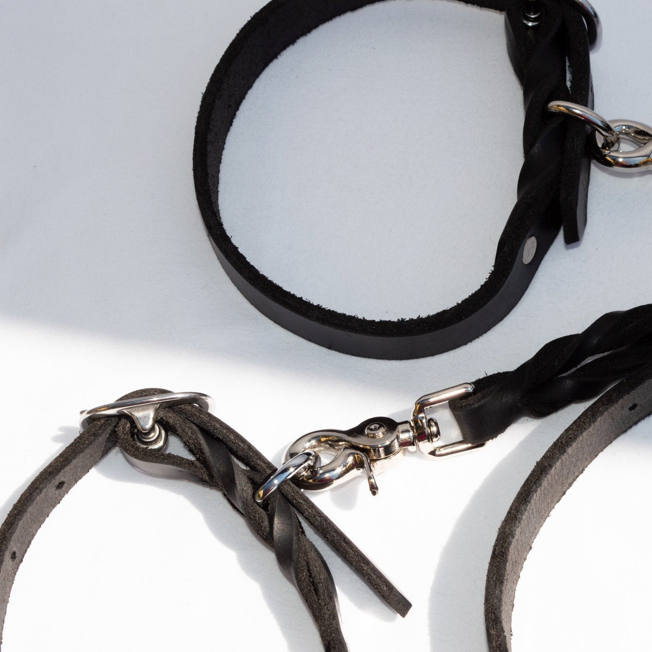 Braided Leather Collar ~ Black