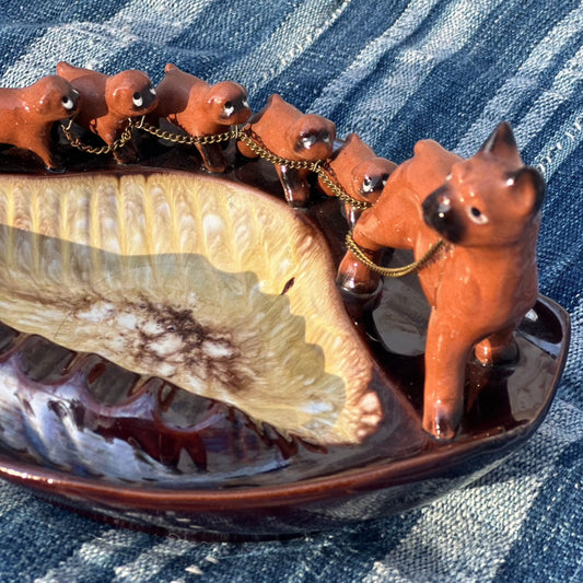 Boxer & Her Pups Ceramic Ashtray