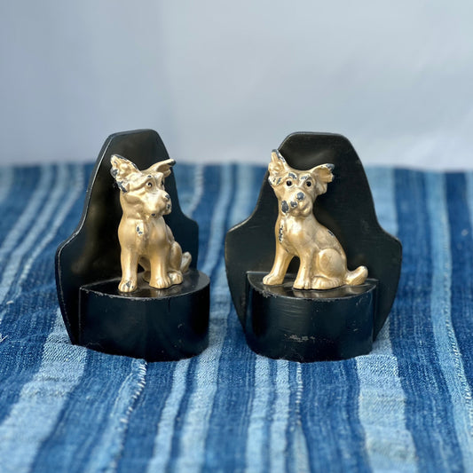 Charming Cast Iron Enamelled Book Ends