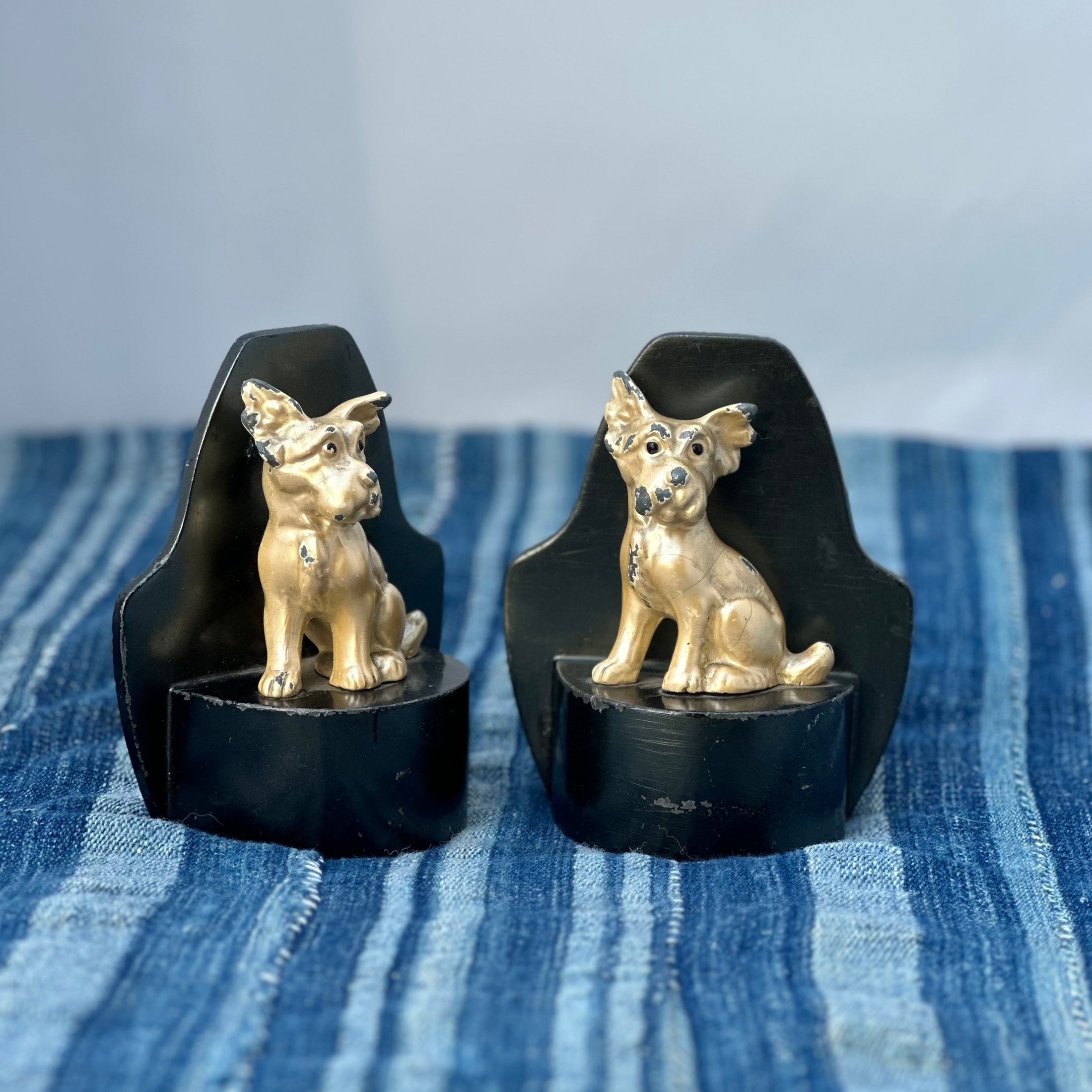 Charming Cast Iron Enamelled Book Ends