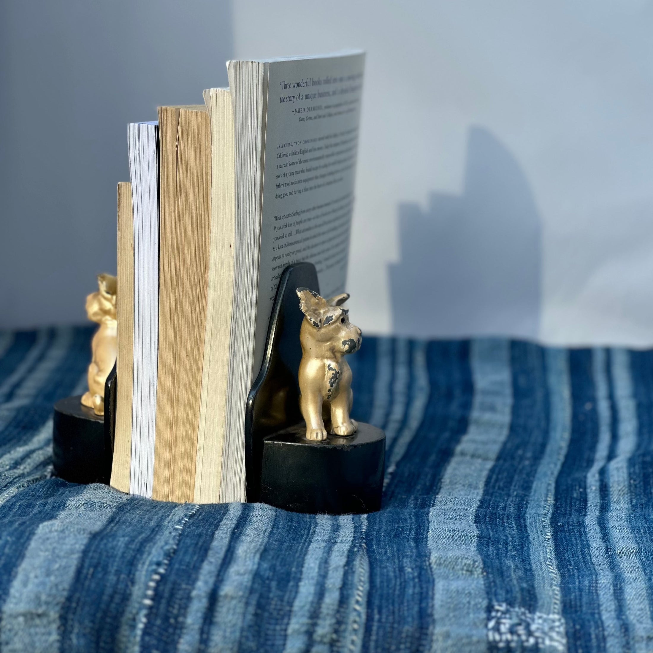 Charming Cast Iron Enamelled Book Ends